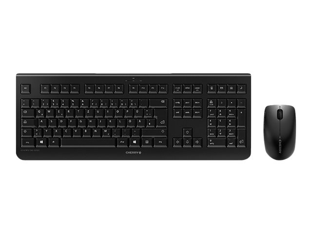 Cherry Dw 3000, Volle Größe (100%), Kabellos, Rf Wireless, Azerty, Schwarz, Maus Enthalten