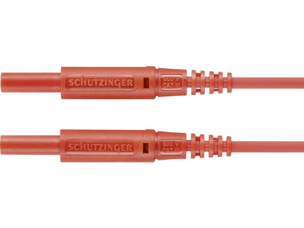Schützinger Msfk A301 / 0.5 / 100 / Rt Prøveledning [Stik 2 Mm - Stik 2 Mm] 100.00 Cm Rød