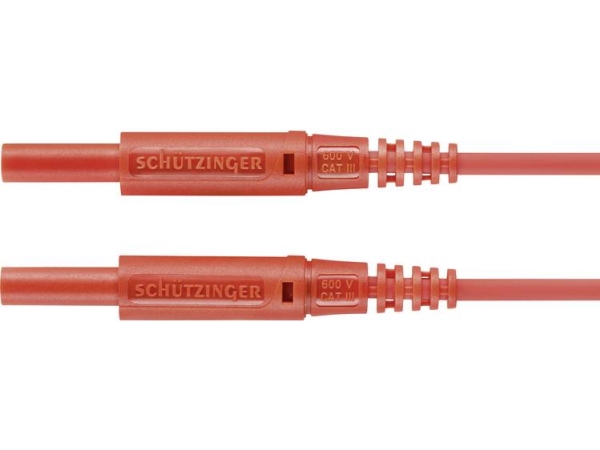 Schützinger Msfk A301 / 0.5 / 25 / Rt Prøveledning [Stik 2 Mm - Stik 2 Mm] 25.00 Cm Rød
