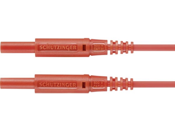 Schützinger Msfk A301 / 0.5 / 50 / Rt Prøveledning [Stik 2 Mm - Stik 2 Mm] 50.00 Cm Rød