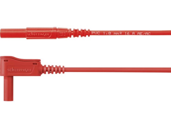 Schützinger Mswfk A341 / 1 / 100 / Rt Prøveledning [Stik 4 Mm - Stik 4 Mm] Rød 1 Stk