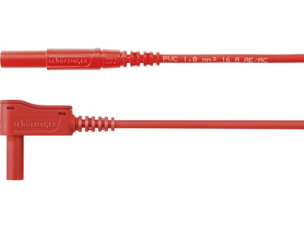 Schützinger Mswfk A341 / 1 / 50 / Rt Prøveledning [Stik 4 Mm - Stik 4 Mm] 50.00 Cm Rød 20 Stk