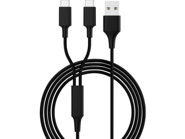 Smrter Usb-Ladekabel Usb 2.0 Usb-A Stecker, Usb-C Stecker 1,20 M Schwarz Smrter_Hydra_Duo_C_Bk
