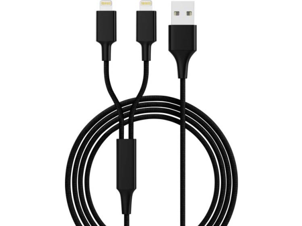 Smrter Hydra Duo Ladekabel Typ Lightning 120Cm Black Retail - Kabel - Digital/Daten
