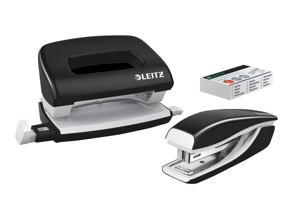 Leitz Hæftemaskine & hulapparat sæt WOW Mini NeXXt WOW Mini blister Sort
