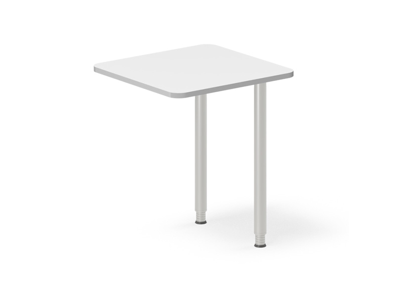 Schreibtisch-Anbau Dna Weiß 1000X600 Mm I-Beine Alu-Grau