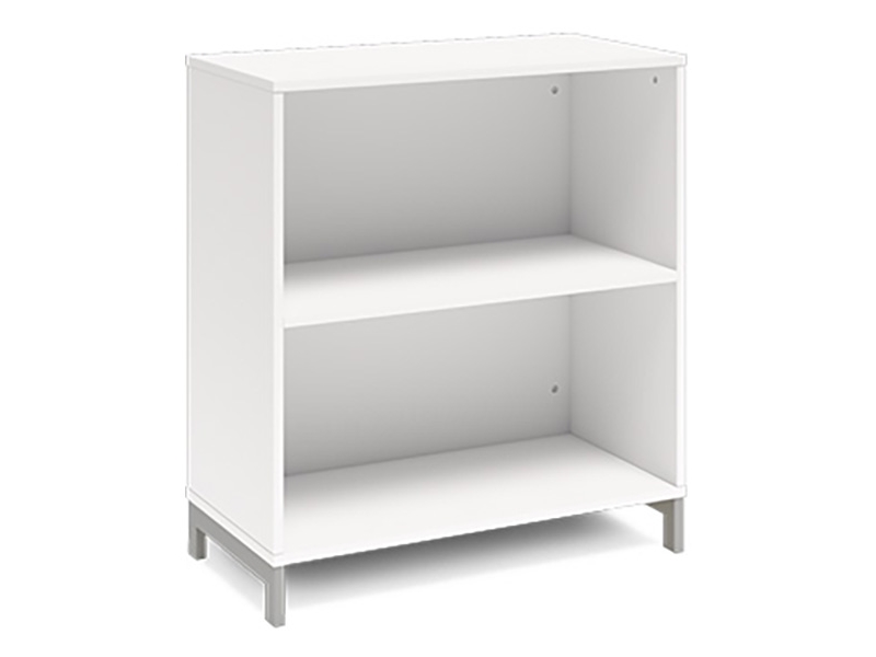 Bogreol DNA 2A4 hvid, alugrå benramme