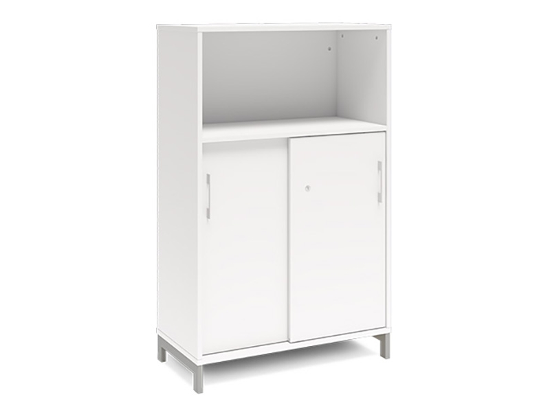 Büroschrank Dna 800X1275 Mm Weiß/Alu-Grau 3A4