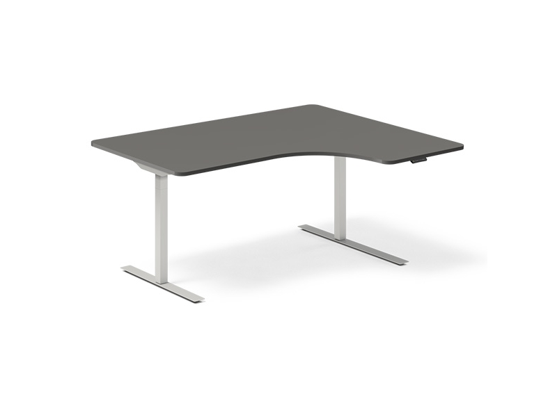 Hæve-sænkebord DNA 1600x1200 mm Højre Antracit 2-ben/Hvid