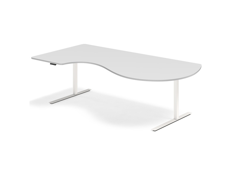 Höj-/sänkbord DNA ljusgrå 1800x1200 mm vänster 2 ben/svart | Möbler - Stolar & Stolmattor - Tillbehör | GameStuff