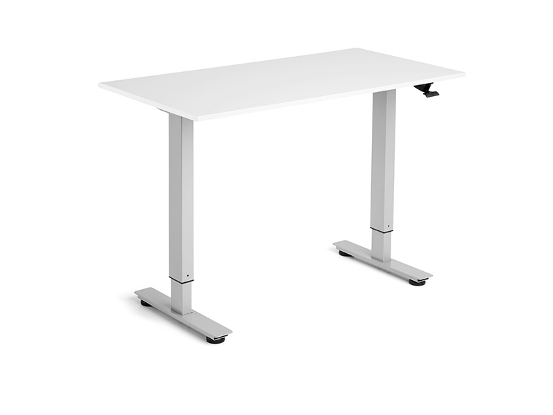 Flexidesk Höjt lågt bord 120x60 cm vit/alugrey | Skrivbord för kontor | GameStuff