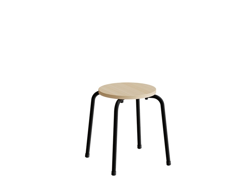 Hocker Caesar 118, Birke Laminat, Alu-Gestell