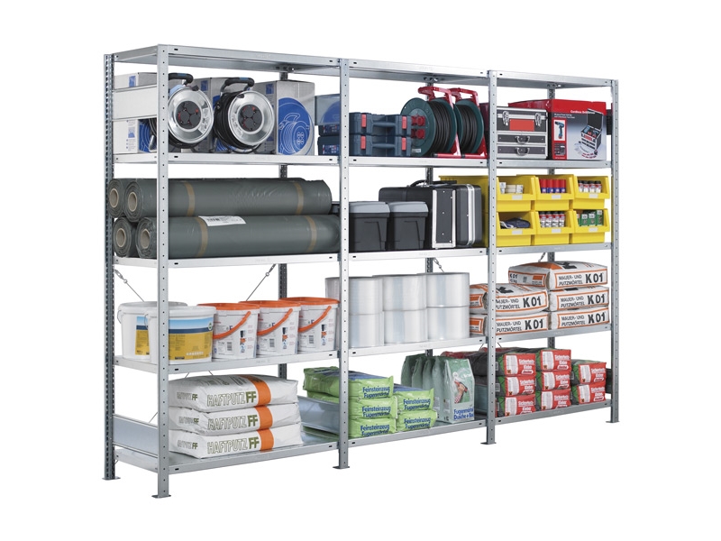 Schulte Lagertechnik Følgesektion Boltless lagerreol, rygkryds 2500x750x800 250 kg/hylde