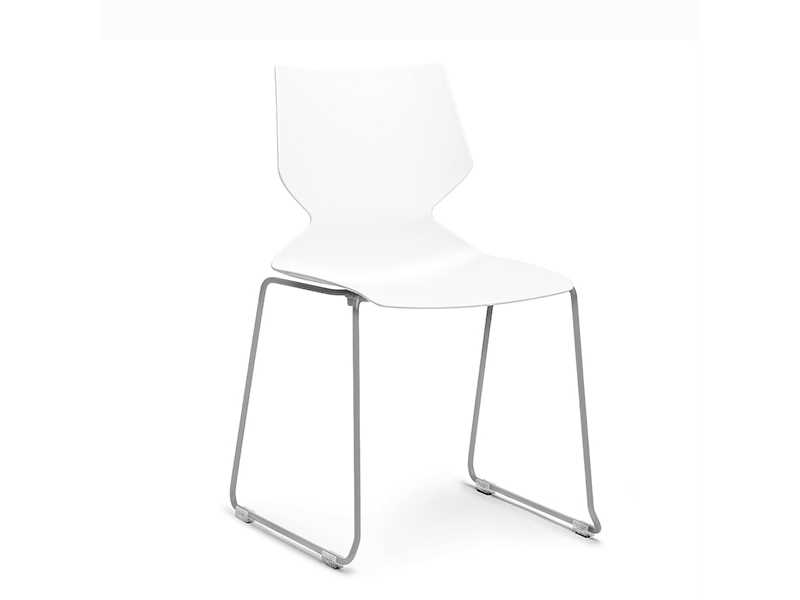 Konferencestol Fly vit med alugråt stål RAL9006 | Möbler - Stolar & Stolmattor - Mottagning Stolar | GameStuff