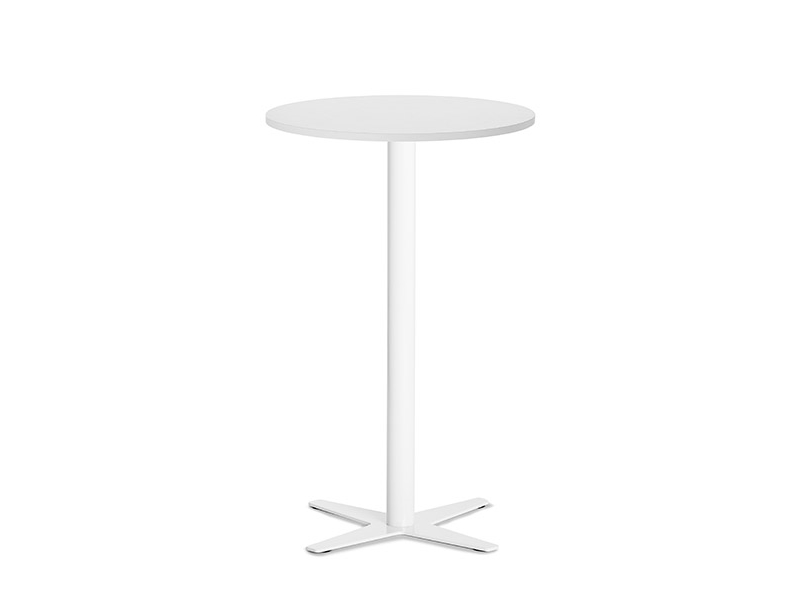 Bord Amy Ø650mm H1050mm Hvid Laminat Alugråt Understel