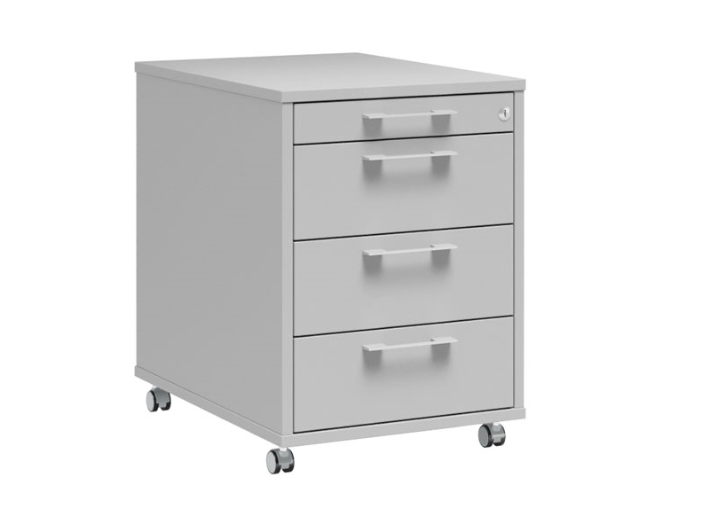 Skuffesektion DNA, 432x580x595 mm Lys grå, 4 skufferiä