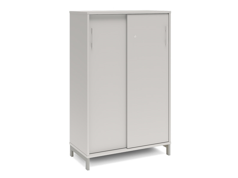 Büroschrank Dna, 800X1275 Mm, Hellgrau/Alugrau, Schiebetür 3A4