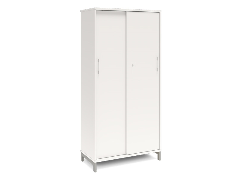 Kontorsskåp DNA, 800x1660 mm, vit/vit, skjutdörr 4A4 | Möbler - Bord - Kontorsbord | GameStuff