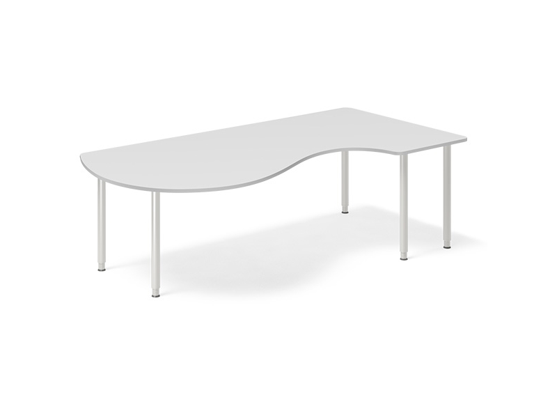 Työpöytä DNA, vaaleanharmaa 1600x1200 mm Oikea I-jalka/Alu harmaa