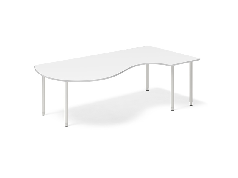 Skrivebord DNA, Hvid 2000x1200 mm Venstre I-ben/Alugrå | Möbler - Stolar & Stolmattor - Tillbehör | GameStuff