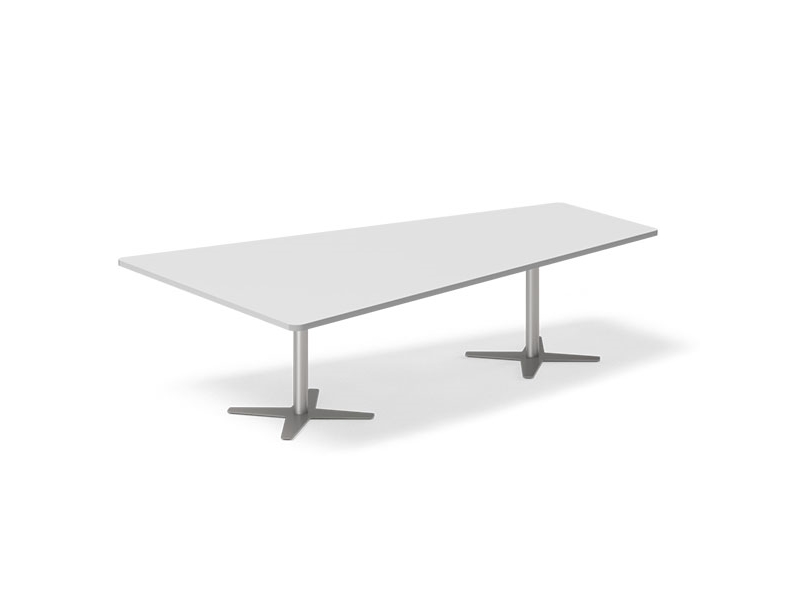 Konferencebord DNA, Lysgrå 3200x1800 mm trapezformet, Sort understel | Möbler - Stolar & Stolmattor - Tillbehör | GameStuff