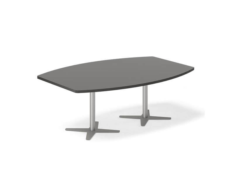 Konferencebord DNA bådformet 4400x1200mm antracit, sort understel