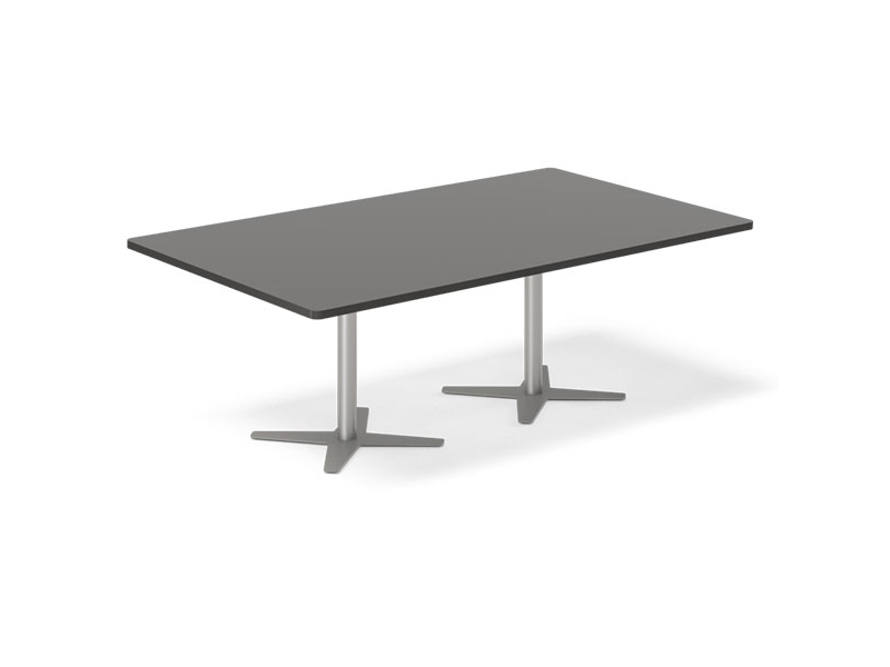 Konferencebord DNA rektangulært 5000x1200mm antracit, hvidt understel