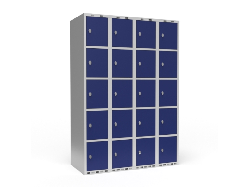 Garderobeskab 4x300 mm Lige tag 5-delt søjle Antracit dør Cylinderlås