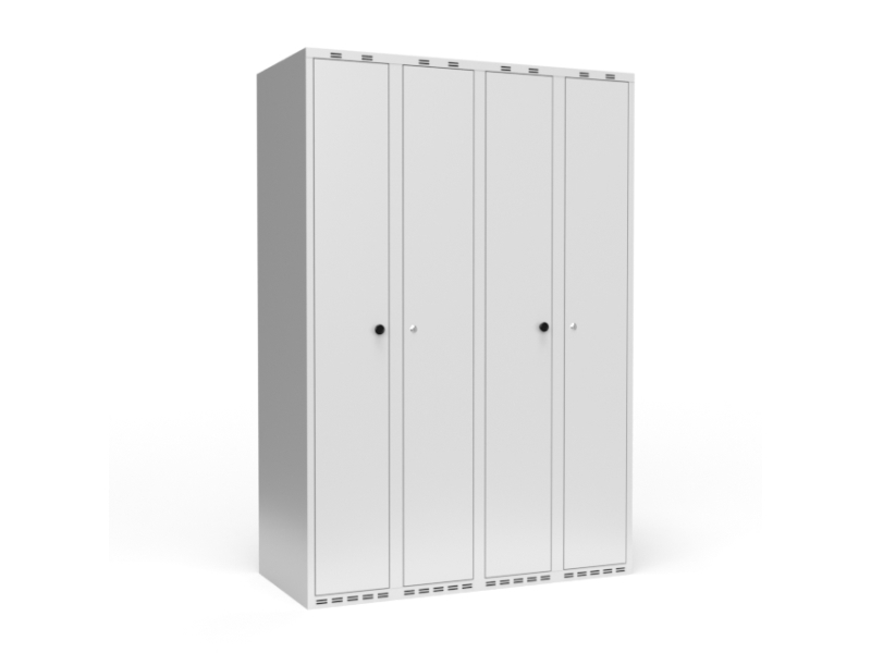 Dubbel-/parkskåp 300+300 mm rak topp, 4-stolps, lås parvis, antracit dörr, cylinderlås | Köksapparater - Storköksutrustning - Inventarier - Skåp | GameStuff