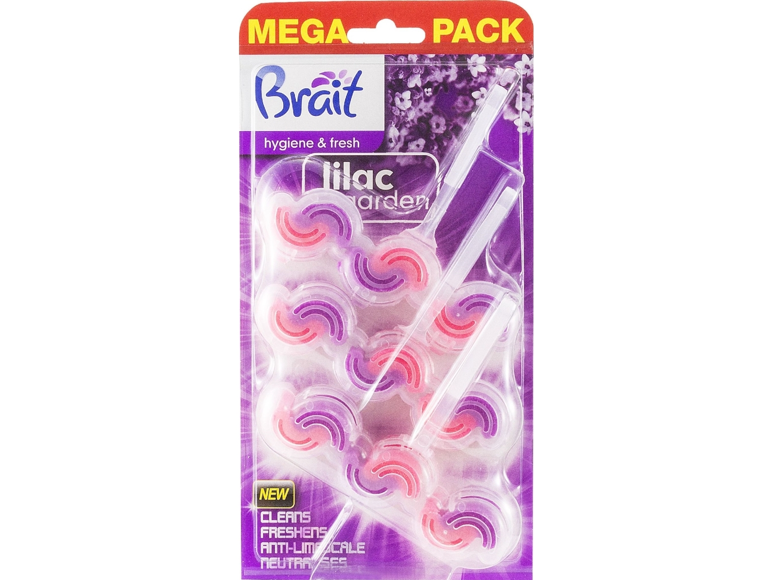 Brait Brait Hygiene & Fresh Toilet rim block for WC 2-phase Lilac Garden 1 pkg-3x45g