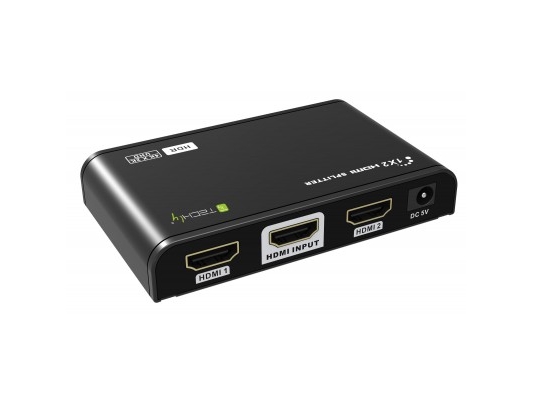 Techly Idata Hdmi2-4K2hdr, Hdmi, 2X Hdmi, 1 X Hdmi, 3840 X 2160 Pixel, Schwarz, Metall