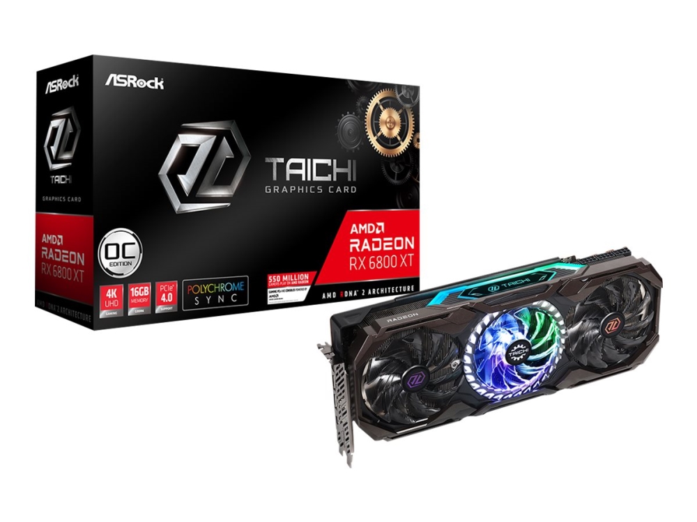 ASRock Radeon RX 6800 XT Taichi X 16G OC - Grafikkort - Radeon RX 6800 XT - 16 GB GDDR6 - PCIe 4.0 x16 - HDMI, 2 x DisplayPort, USB-C | Datorkomponenter - Grafikkort & Tilbehör - AMD | GameStuff