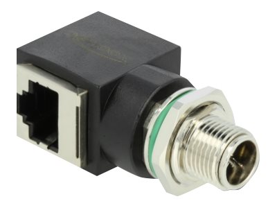 Delock - Netværksadapter - 8-Pins M12 (Han) Til Rj-45 (Hun) - Cat 6A - Sort