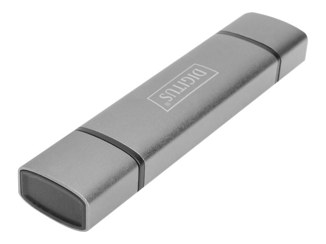 Digitus Dualer Kartenlesegerät & Hub Usb-C / Usb-A, Microsd (Transflash), Sd, Aluminium, 5000 Mbit/S, Aluminium, Ce, Usb 3.2 Gen 1 (3.1 Gen 1) Type-A