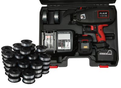 Flair Bindemaschine Fl-40Rt/2 - 2X14,4V Li-Ion-Akku, Ladegerät & 2 Rollen + 50 Rollen Draht Im Koffer