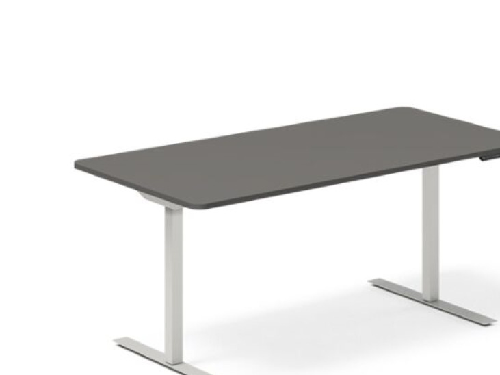 Höhenverstellbarer Schreibtisch Dna Anthrazit 2000X800 Mm 2 Beine/Alugrau