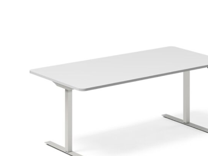 Höhenverstellbarer Tisch Dna, Hellgrau 1400X800 Mm 2-Beinig/Weiß