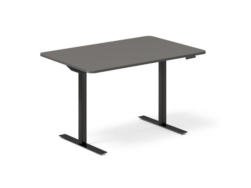 Höhenverstellbarer Tisch Dna Anthrazit 1200X800 Mm 2 Beine/Schwarz