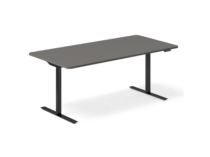 Lyft/sänkbart bord DNA 180x80 cm Antracit 2-benig/svart | Skrivbord för kontor | GameStuff