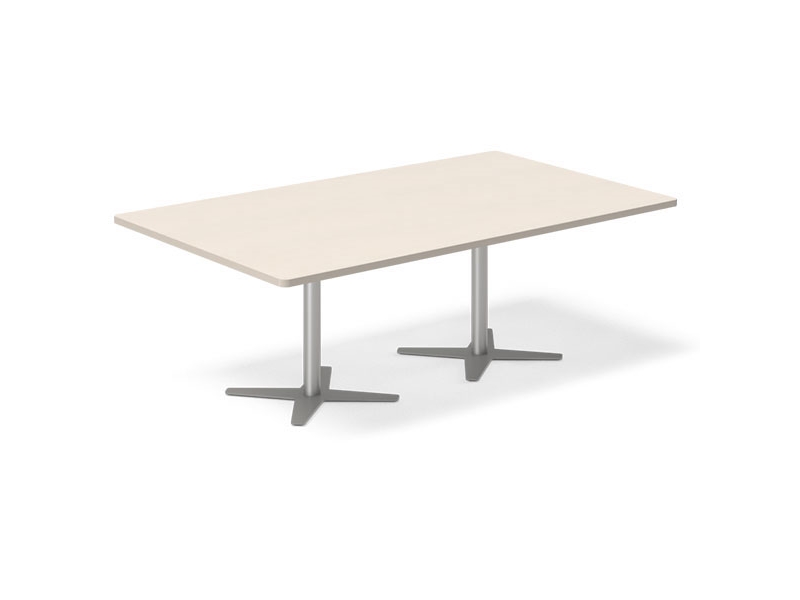 Konferenztisch Dna, Birke 2000X1200 Mm Rechteckig, Alu-Graues Untergestell