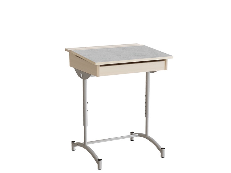Elevbord, stilbar 128, lysgrå linoleum, alugråt stel | Möbler - Bord - Kontorsbord | GameStuff