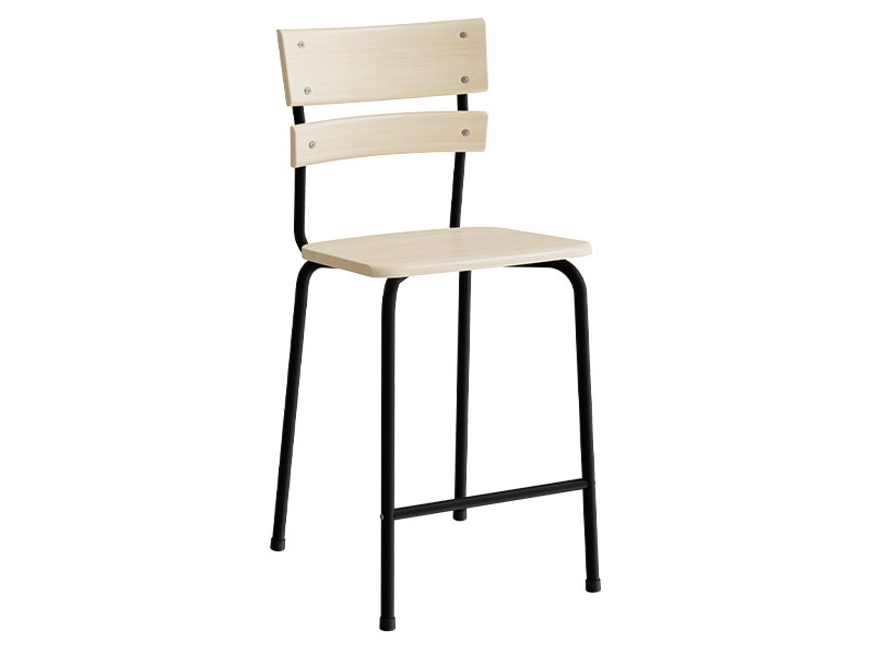 Stol Classic 156, massiv birk, sort stel