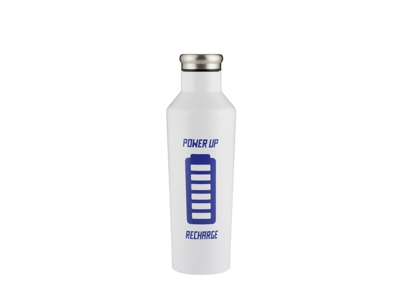 Vattenflaska Chance Typhoon - H24,5 Ø 7,5Cm 800 Ml - Rostfritt Stål - Vit Recharge