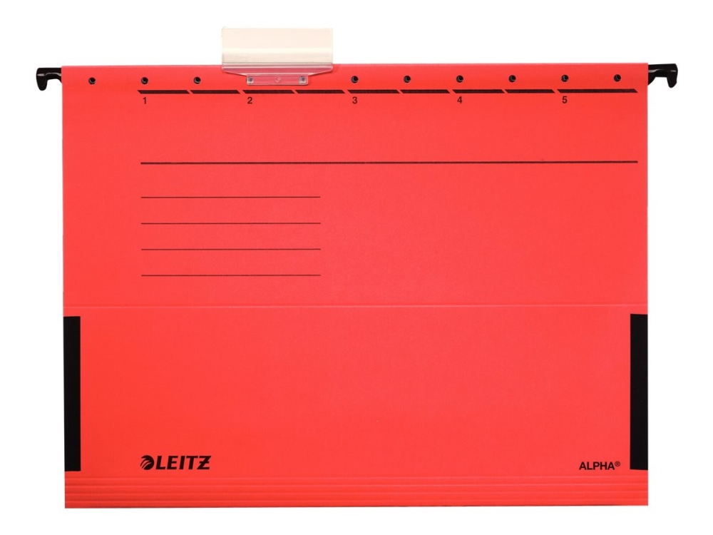 Leitz ALPHA - Hængende fil - V-Base - for A4 (210 x 297 mm) - med faneblade - rød