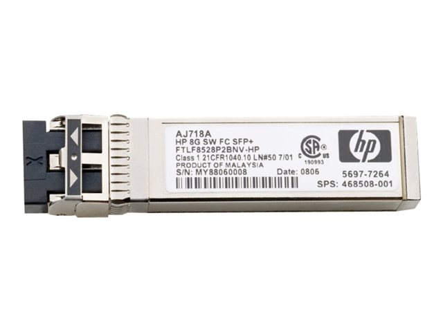 Hpe - Sfp (Mini-Gbic) Transceiver Modul - 8Gb Fibre Channel (Kb) - For Hpe 8Gb, Sn6000 Storageworks 8/20Q, 8Gb, Mpx200, Sn6000
