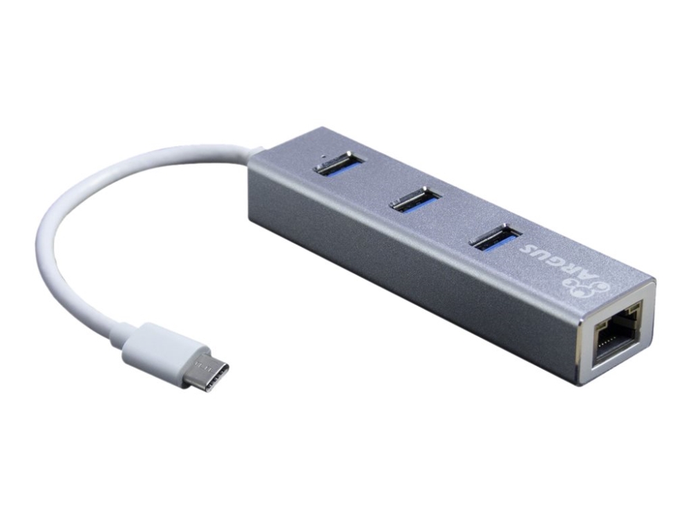 Argus IT-410-S - Hub - 3 x SuperSpeed USB 3.0 + 1 x 10/100/1000 - desktop