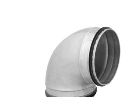 kort bøj. Ø400 90 gr. - BFK-400-90 nippel/nippel falset galvaniseret