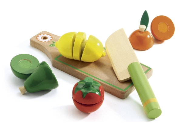 Djeco Fuits And Vegetables To Cut - 20 X 20 X 4,5 Cm, 3 År, Træ