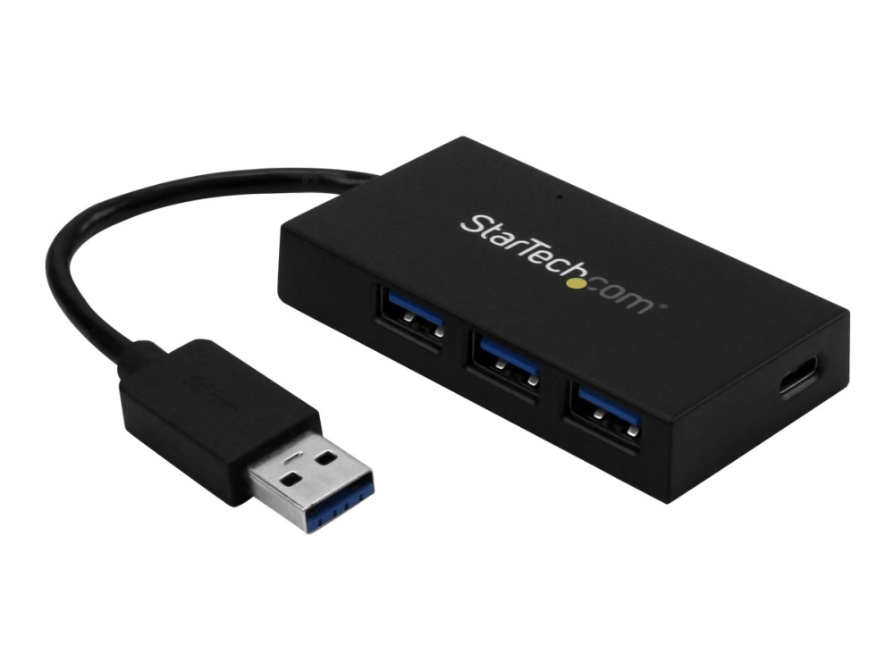 StarTech.com 4 Port USB 3.0 Hub, USB Type-A Hub with 1x USB-C & 3x USB-A (SuperSpeed 5Gbps), USB Bus or Self-Powered, Portable USB 3.1/USB 3.2 Gen 1 BC 1.2 Charging Hub w/ Power Adapter - Windows/macOS/Linux (HB30A3A1CSFS) - Hubb - 3 x SuperSpeed USB 3.0 + 1 x USB-C - skrivbordsmodell - för P/N: CFASTRWU3C, SDMSDRWU3AC, USB312SAT3CB, USB315CB2M, USBLT1MWS, USBLTM1MBK, USBLTM1MWH