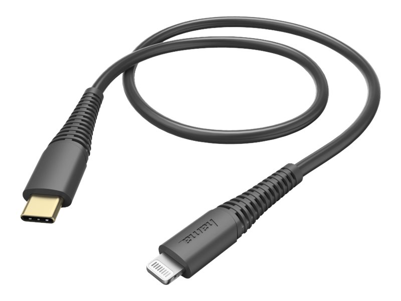 Hama Essential Line Charging/Data Cable - Lightning-Kabel - 24 Pin Usb-C Han Til Lightning Han - 1.5 M - Sort - Formet, Power Delivery Support